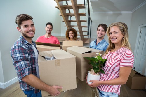 Removal van and moving boxes for a Kingston home move