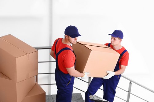 Movers planning a home removal in Kingston with boxes and furniture
