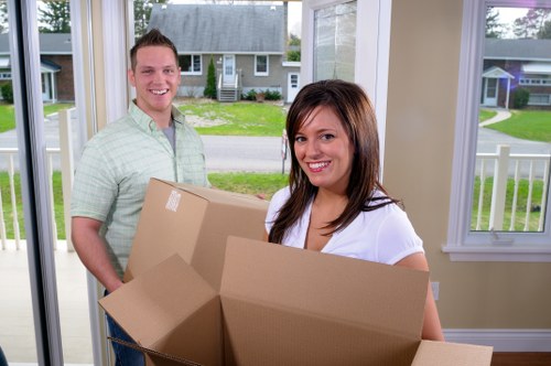 Furniture and boxes prepared for a Kingston home relocation