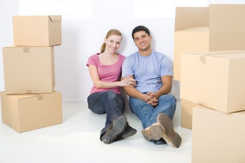 Removal van and boxes ready for a same-day move in Kingston