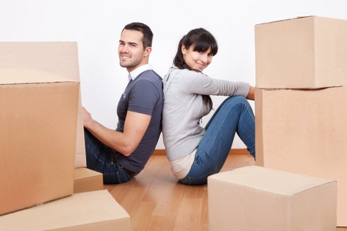 Variety of strong cardboard boxes and packing materials for local moves